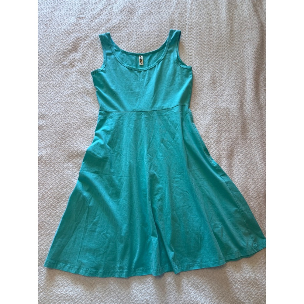 Herou Womens Turquoise Blue Sleeveless Skater Dress Scoop Neck Size S
